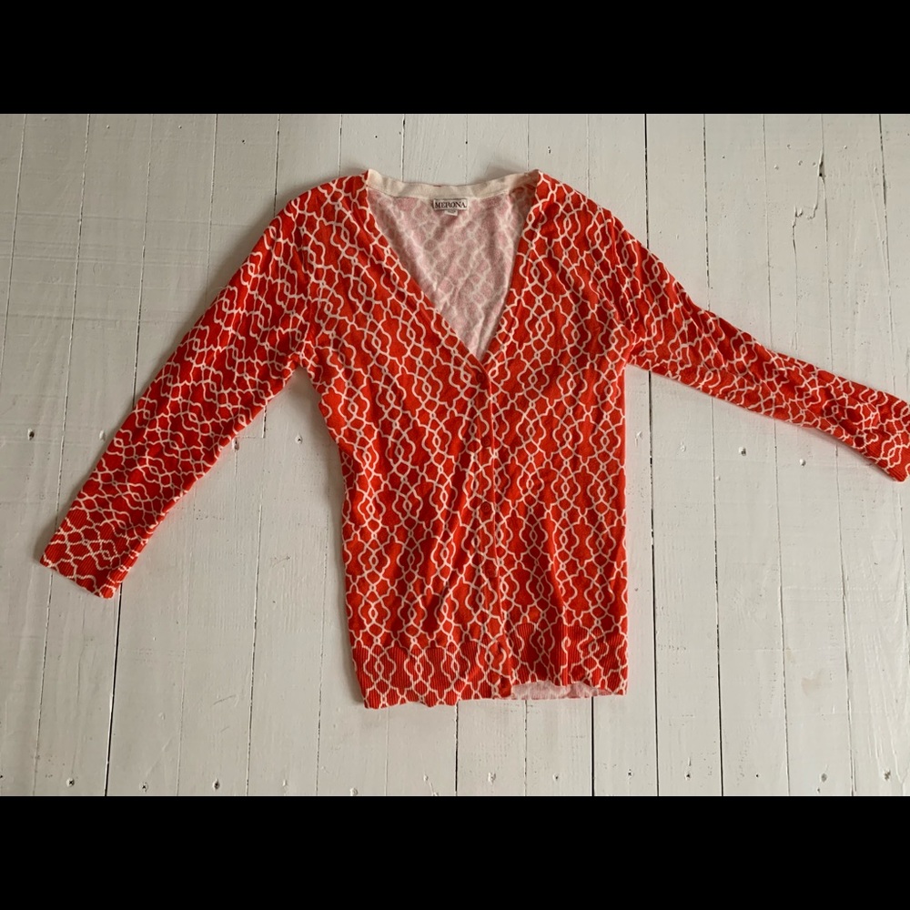 Target Merona red button down cardigan XS